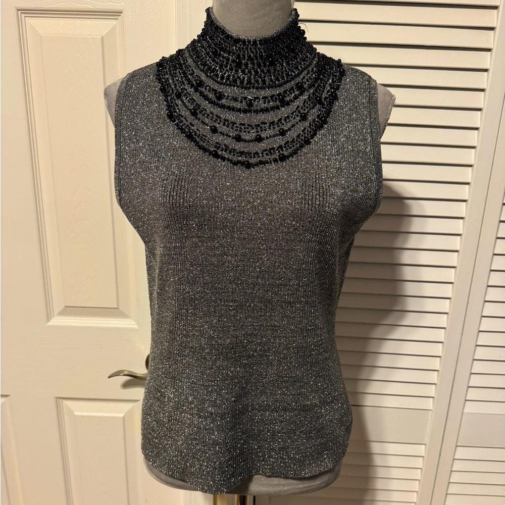 Grace Elements Silk Blend Metallic High Neck, Bea… - image 1